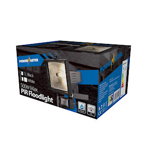 Halogen PIR Flood 400W Black