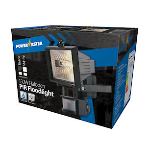 Halogen PIR Flood 120W Black