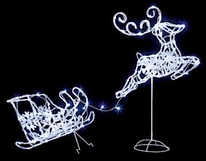 Lit Acryl Reindeer Sleigh